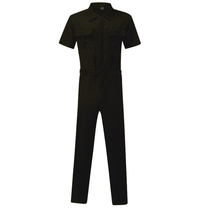 Men's short-sleeved overall work suit with concealed front closure and applied chest pockets Mune Fashion