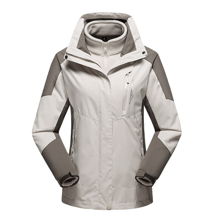 Women's versatile outdoor jacket with removable fleece inner jacket and windproof softshell outer Mune Fashion