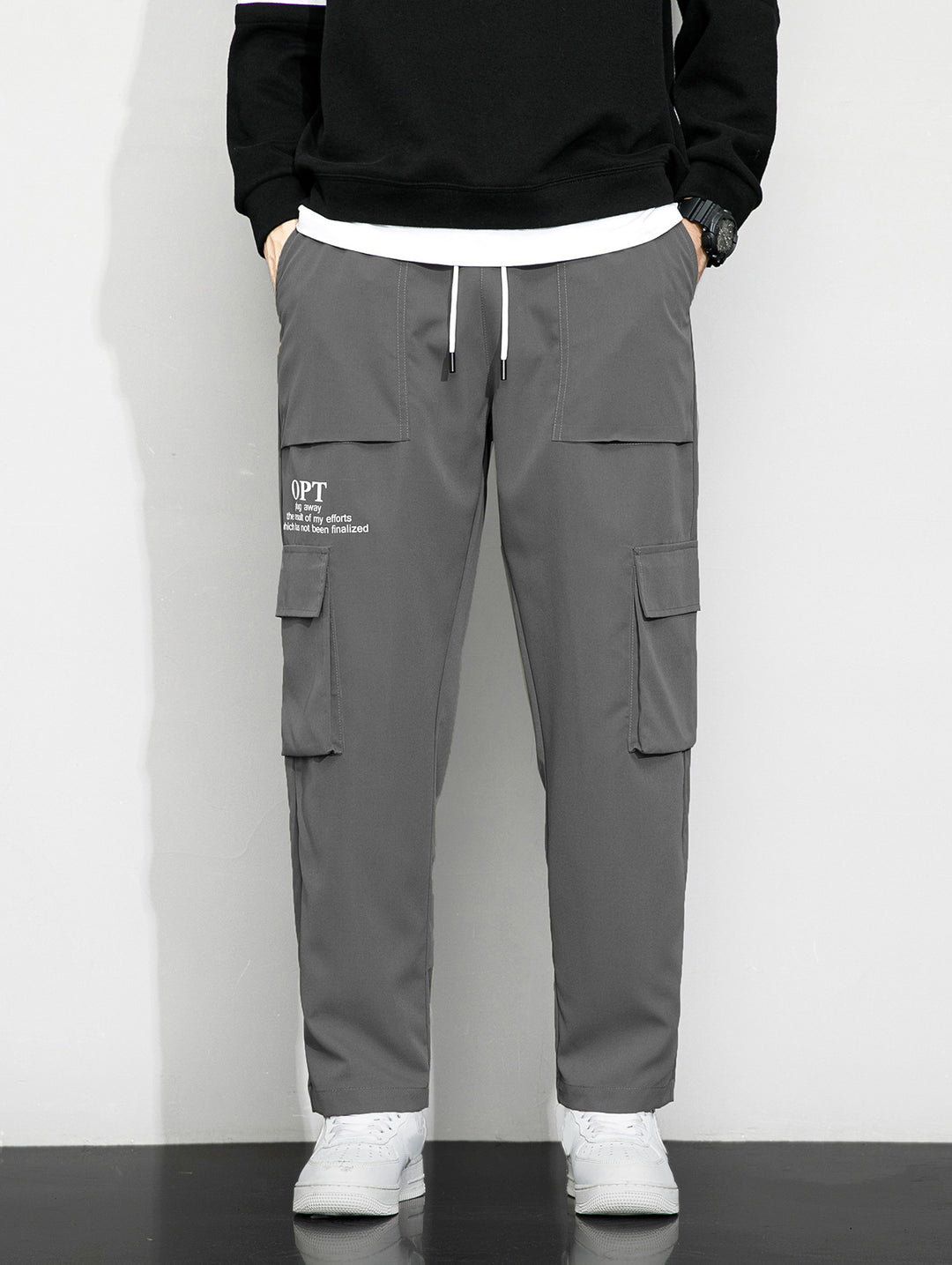 Men's cargo pants with practical pockets and elastic waistband Mune Fashion