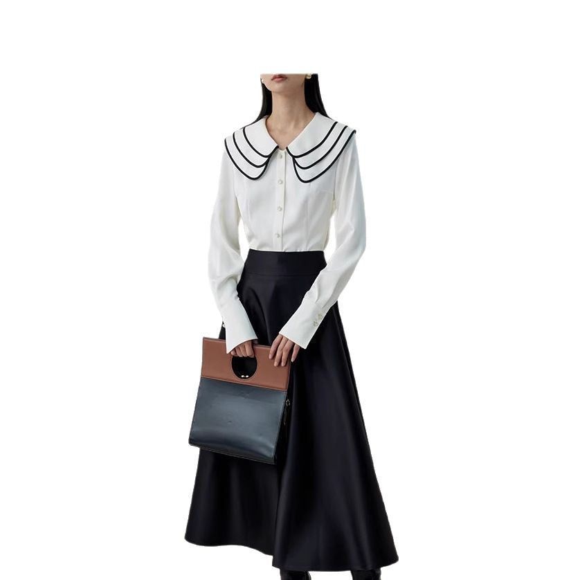 Women High-Waisted Midi A-Line Skirt with Wide Fit Mune Fashion
