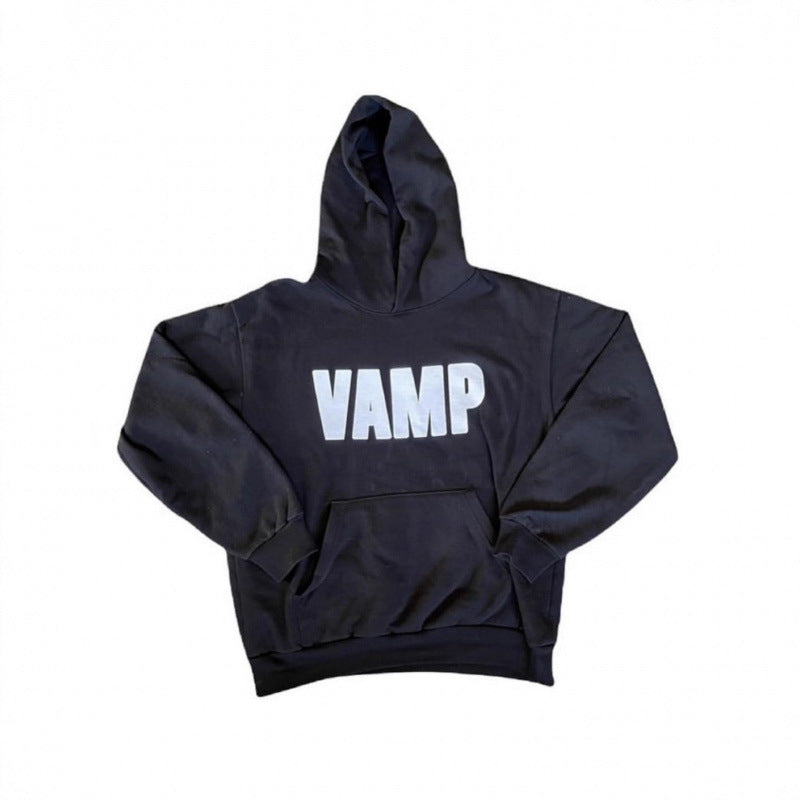Unisex nano hoodie sweatshirt with used front print and kangaroo pocket Mune Fashion