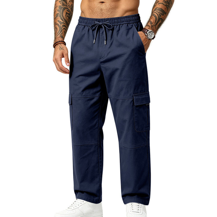 Men's Utility Cargo Pants with Elastic Drawstring, Knee Inserts and Multi-Pockets Mune Fashion