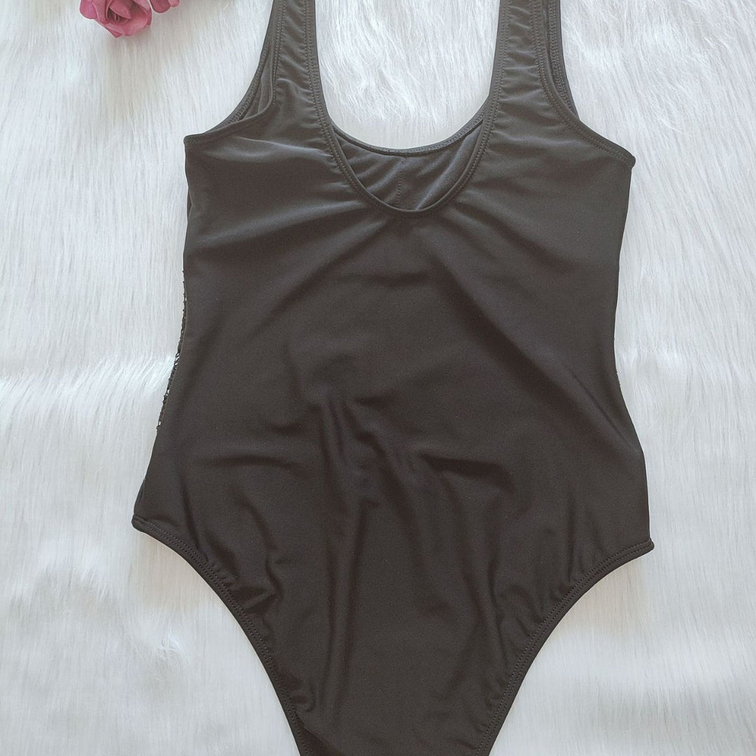 Ladies Elegant One-Piece Swimsuit with Lace Accents Mune Fashion