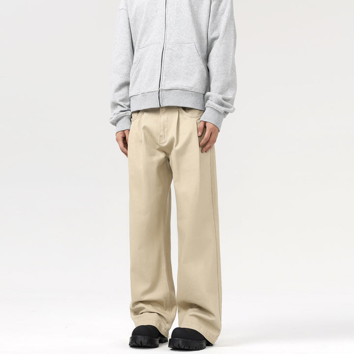 Men's Baggy Twill Pants with Low Crotch and Flowing Oversized Silhouette Mune Fashion