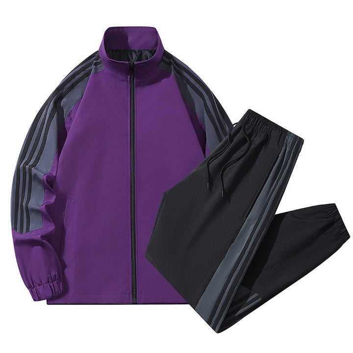 Men's sporty tracksuit with stand-up collar