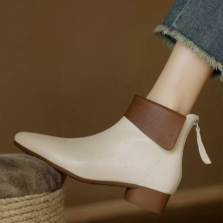 Women's Elegant Ankle Boots with Flexible Collar Mune Fashion