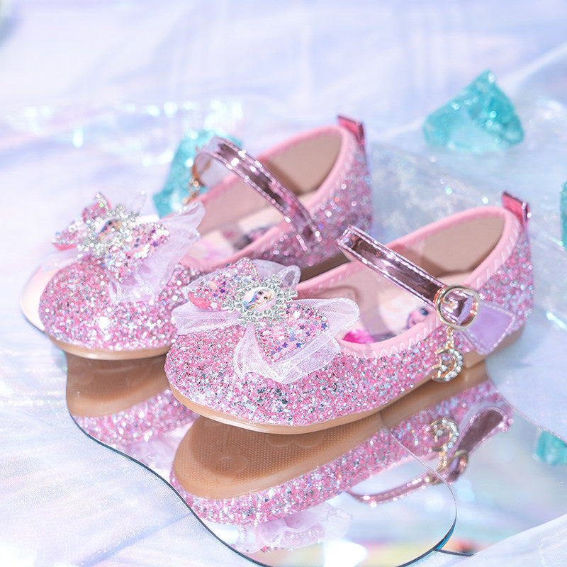 Girls Glittering Ballerina with Decorative Bow Application Mune Fashion