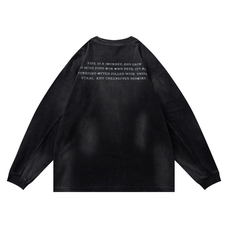 Unisex Oversize Sweatshirt with pigmented wash and subtle chest print Mune Fashion