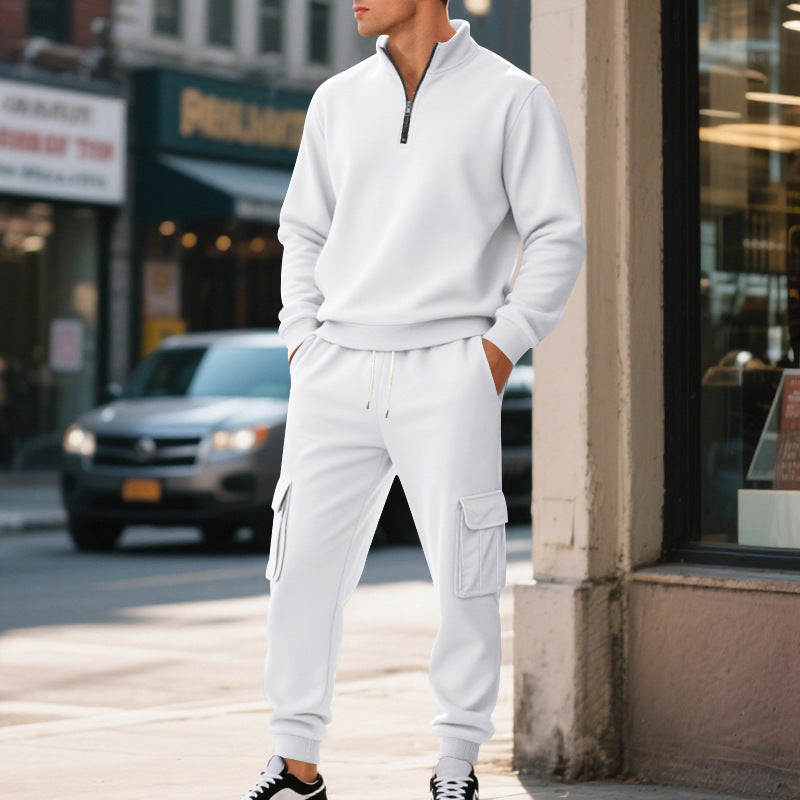 Men's cozy cargo style jogging pants made of fleece with drawstring and patch pockets Mune Fashion