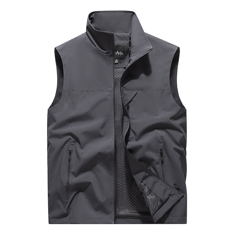 Men's Windproof Softshell Outdoor Vest with Ventilated Mesh Lining and Concealed Zipper Pockets Mune Fashion