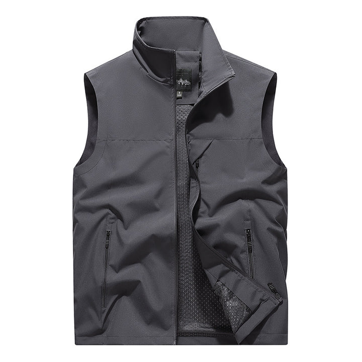 Men's Windproof Softshell Outdoor Vest with Ventilated Mesh Lining and Concealed Zipper Pockets Mune Fashion