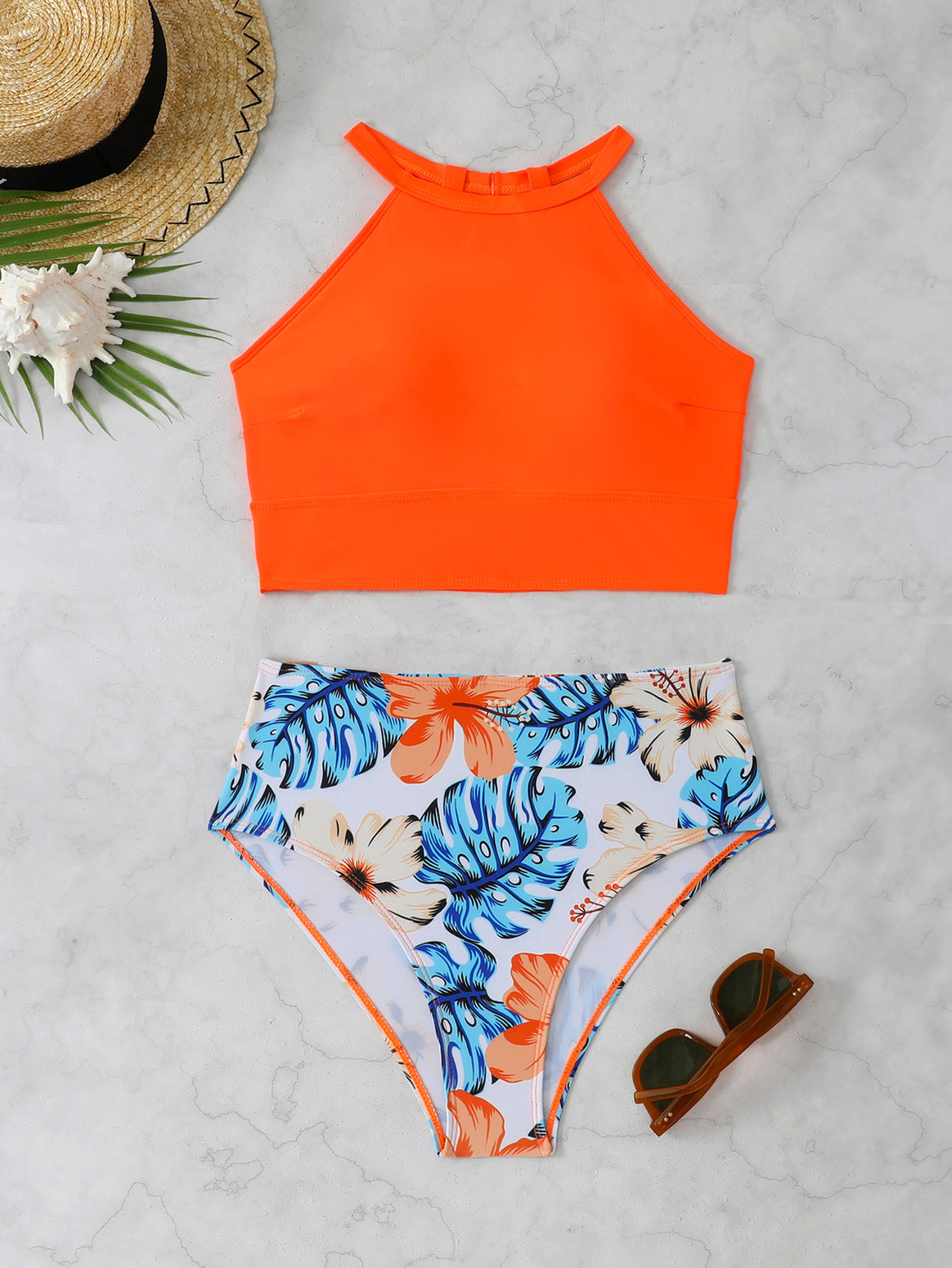 Ladies Bikini Set with High Waist and Sporty Top Mune Fashion