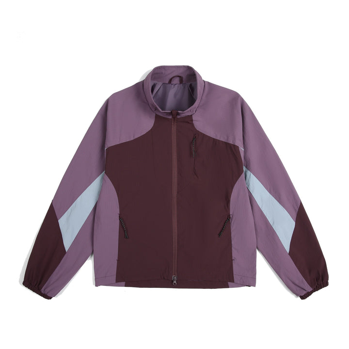 Unisex Lightweight Windbreaker with High Collar, Color Mix Panels and Adjustable Hem Mune Fashion