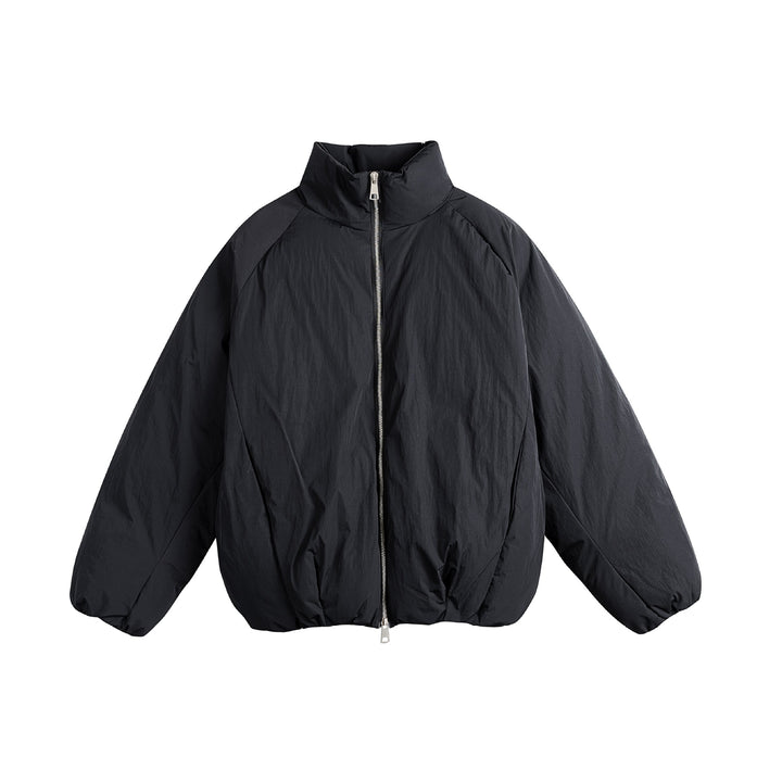 Unisex Oversized Padded Jacket with High Stand-Up Collar and Two-Way Zipper Mune Fashion