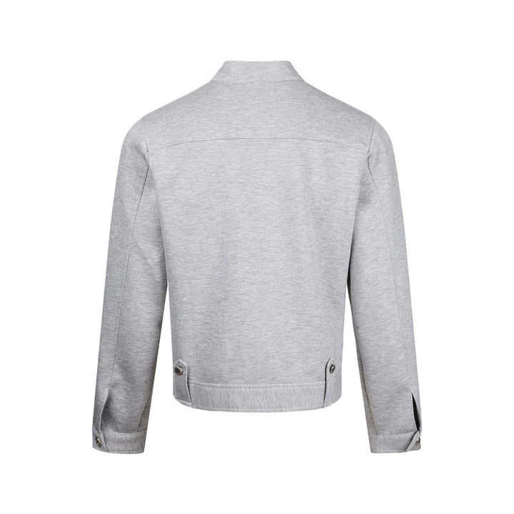 Women's short-cut sweat bomber jacket with stand-up collar, concealed zipper and flap pockets Mune Fashion
