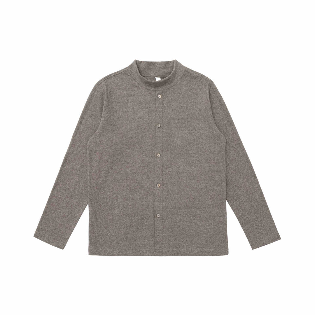 Unisex Fine-structured Button Cardigan with Stand-up Collar Mune Fashion