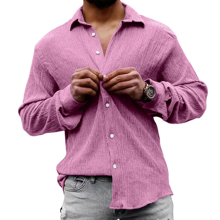 Men's structured casual shirt with crinkle look, shirt collar and laid-back oversized fit Mune Fashion