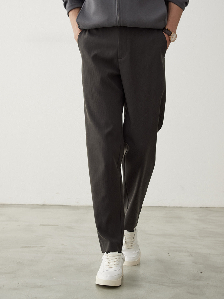 Men's relaxed fit chinos with shortened leg length and subtle pleat Mune Fashion