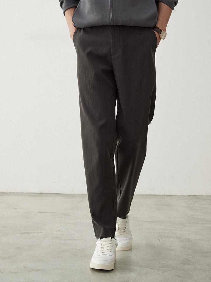 Men's relaxed fit chinos with shortened leg length and subtle pleat Mune Fashion