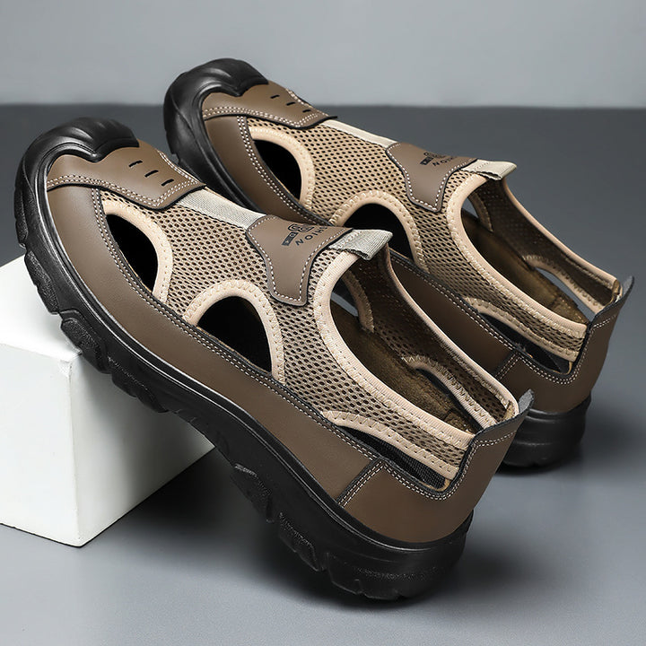 Men's breathable outdoor sandal with shock-absorbing sole and reinforced toe protection Mune Fashion