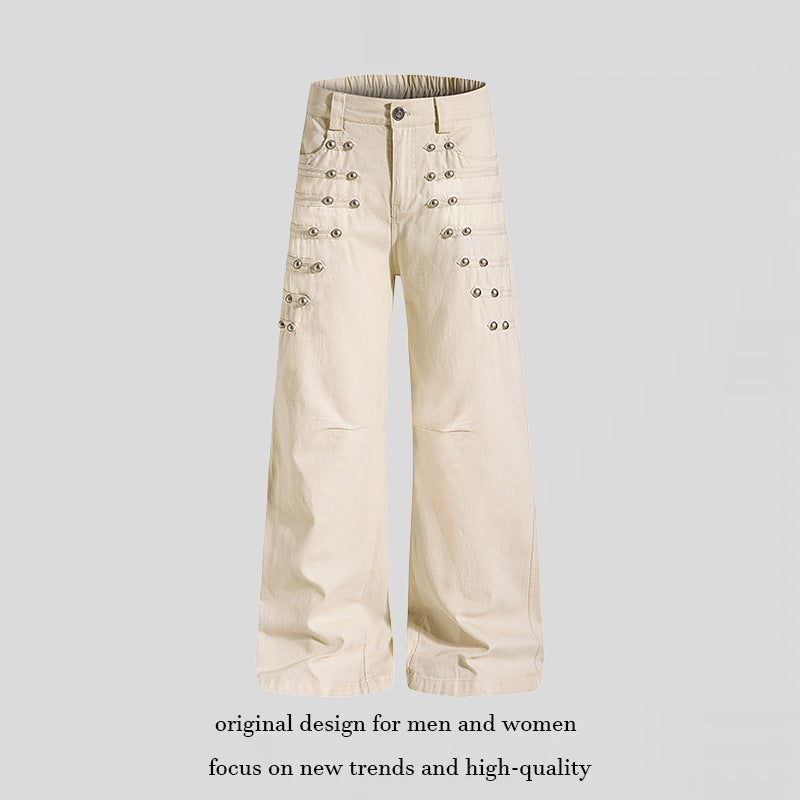 Women High-waisted Wide Culotte Pants with Grommet Detail Mune Fashion