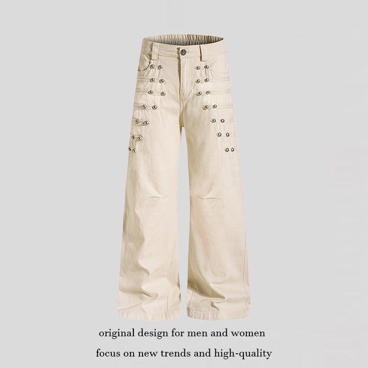 Women High-waisted Wide Culotte Pants with Grommet Detail Mune Fashion