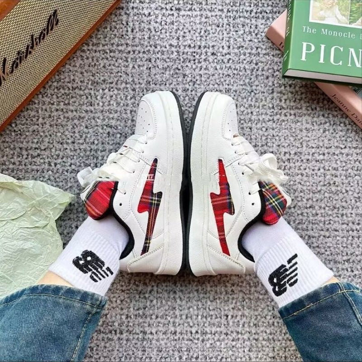 Women's Fashion Sneakers with Checked Design and Comfortable Cushioning Mune Fashion