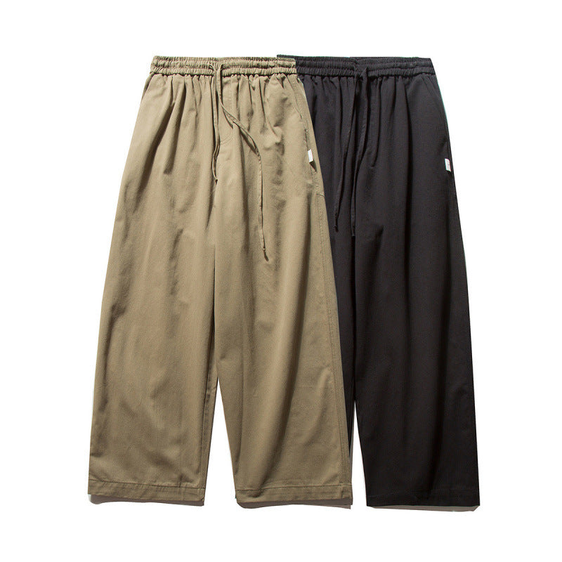 Unisex Wide Culotte Pants with Elastic Waistband and Drawstring Mune Fashion