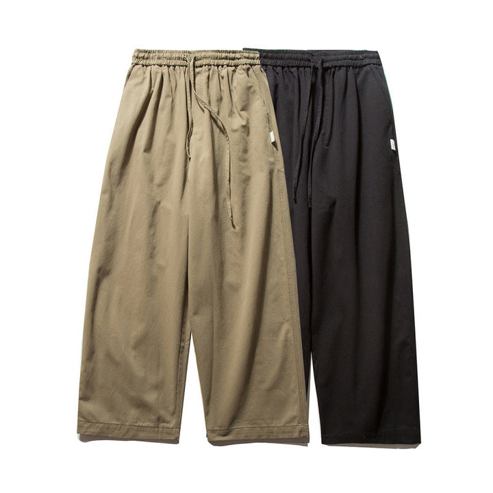 Unisex Wide Culotte Pants with Elastic Waistband and Drawstring Mune Fashion
