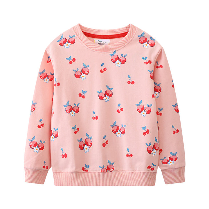 Girl's sweatshirt with cheerful cherry design Mune Fashion