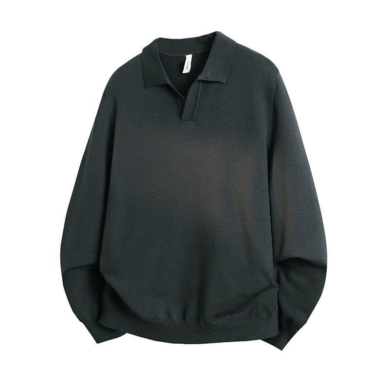 Unisex Oversized Polo collar fine knit sweater with loose fit Mune Fashion