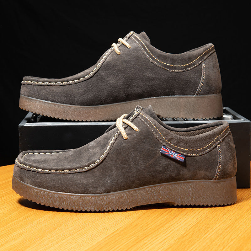 Men's suede moccasin lace-ups with cushioned comfort insole Mune Fashion
