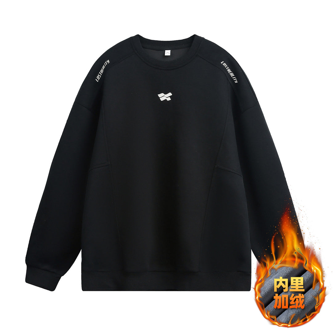 Unisex Oversize Sweatshirt with Drop-Shoulder, Logo Application and Side Pockets Mune Fashion