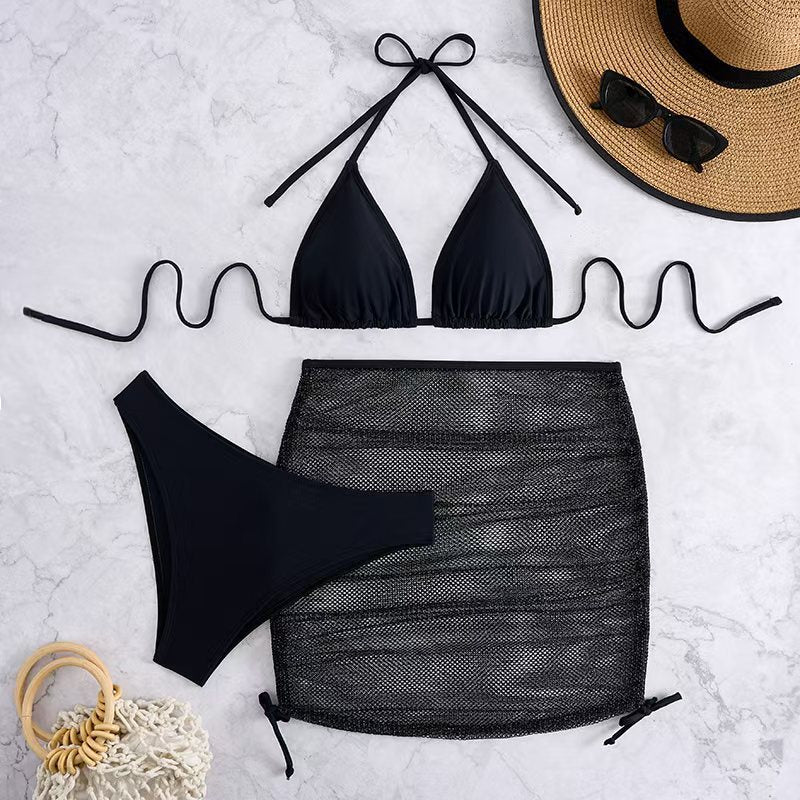 Women's bikini set with braided skirt and versatile triangle design Mune Fashion
