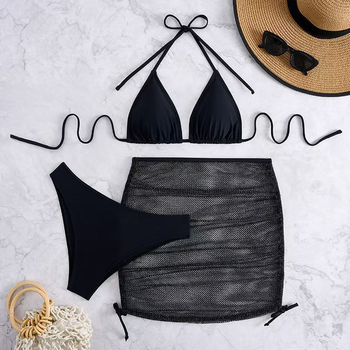 Women's bikini set with braided skirt and versatile triangle design Mune Fashion