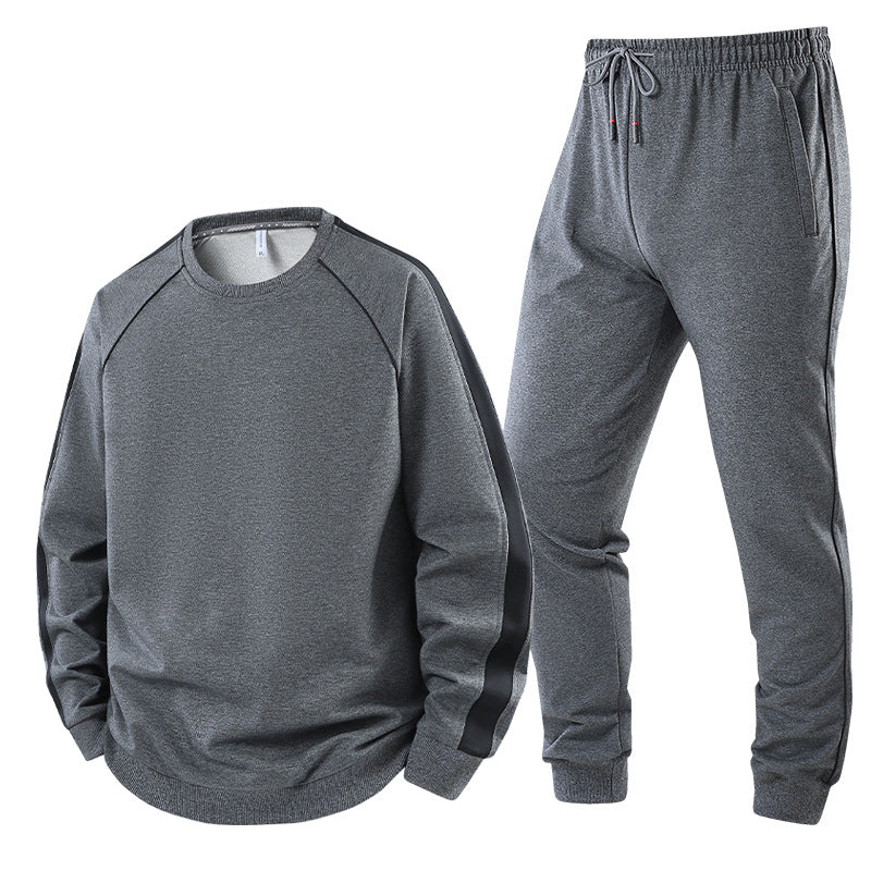 Men's leisure training suit set made of soft jersey with raglan sleeves & elastic drawstring Mune Fashion