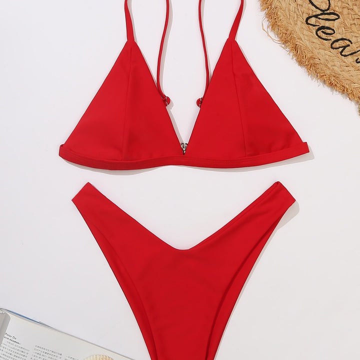 Women's triangle bikini with adjustable straps and deep neckline Mune Fashion