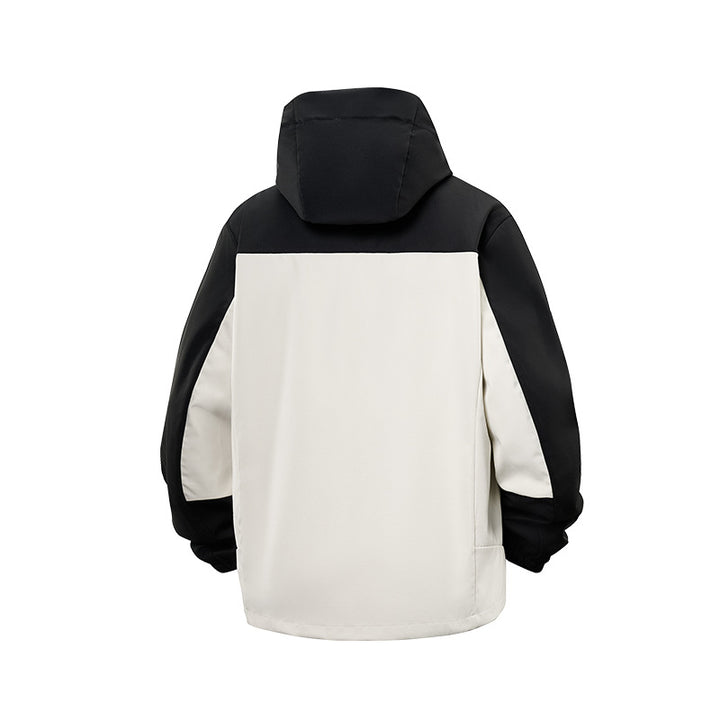 Men's Softshell Outdoor Jacket with Hood, Water-Repellent and Contrasting Inserts Mune Fashion
