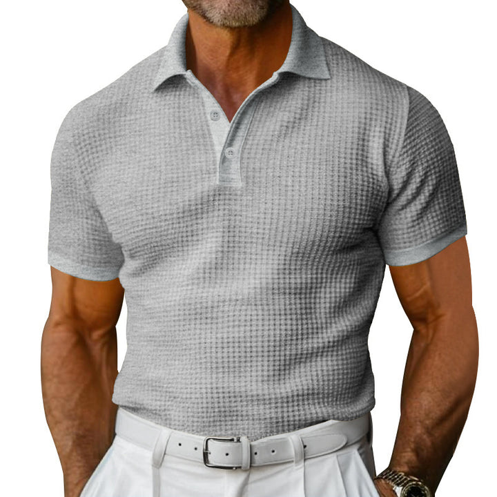 Men's structured polo shirt with waffle piqué and fitted cut Mune Fashion
