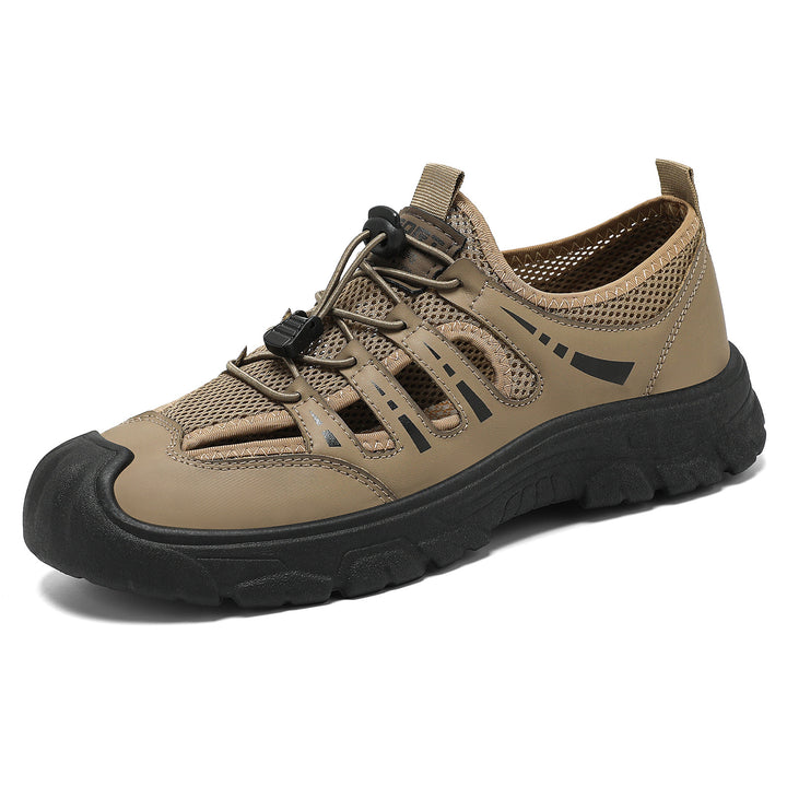Men's sturdy outdoor sandal sneakers with breathable mesh, quick pull bungee, and grippy profile sole Mune Fashion