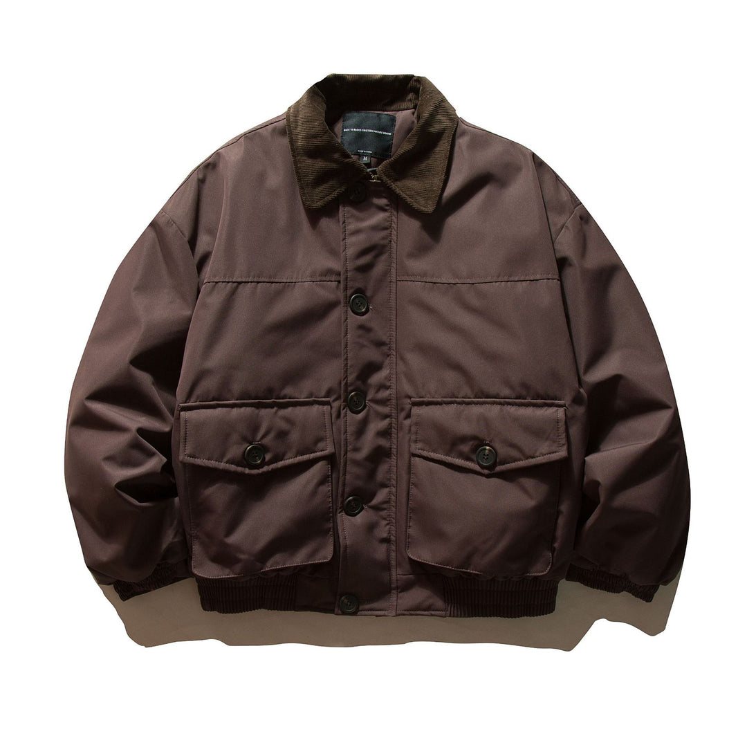 Men's short-cut thermal insulated field blouson with cord collar and spacious flap pockets Mune Fashion