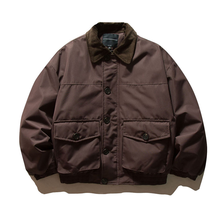 Men's short-cut thermal insulated field blouson with cord collar and spacious flap pockets Mune Fashion