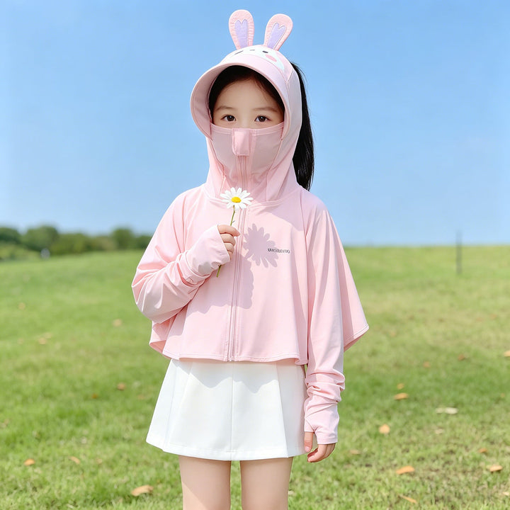 Girl multifunctional sun jacket with integrated hood Mune Fashion