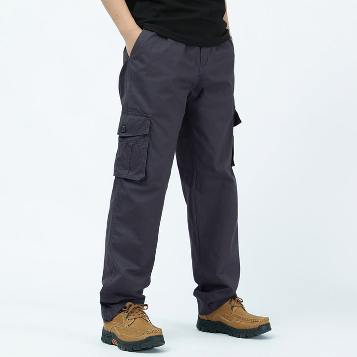 Men's Cotton Twill Cargo Pants in Relaxed Fit with Straight Leg and Large Flap Pocket Mune Fashion