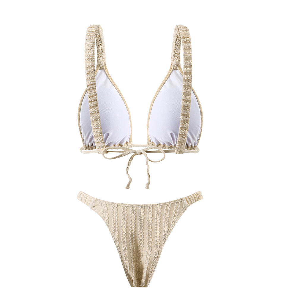 Women Triangle Bikini with Ruffle Detail Mune Fashion