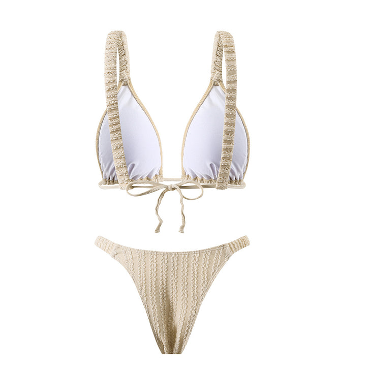 Women Triangle Bikini with Ruffle Detail Mune Fashion