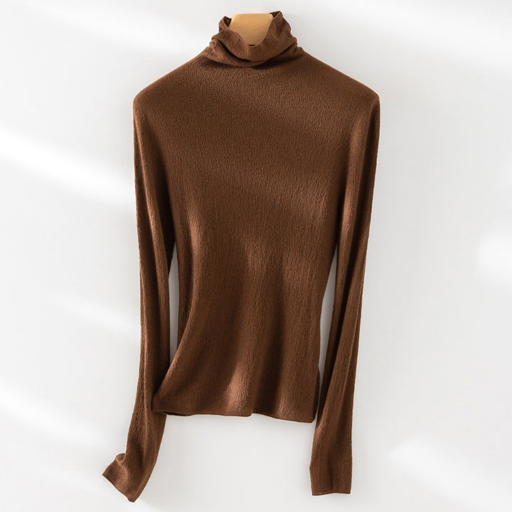 Women Fine ultra-light turtleneck sweater made of stretch fine knit Mune Fashion