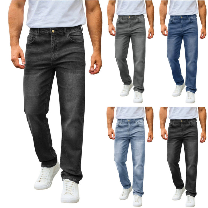 Men's casual straight-leg jeans with mid-rise and comfort stretch Mune Fashion