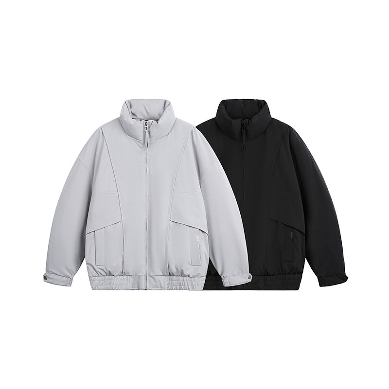 Men's Lightweight Windproof Urban-Utility Bomber Jacket with Stand Collar and Elastic Hem Mune Fashion