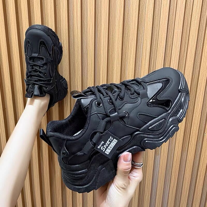 Women's chunky sports sneakers with extra high profile sole and breathable mesh lining Mune Fashion